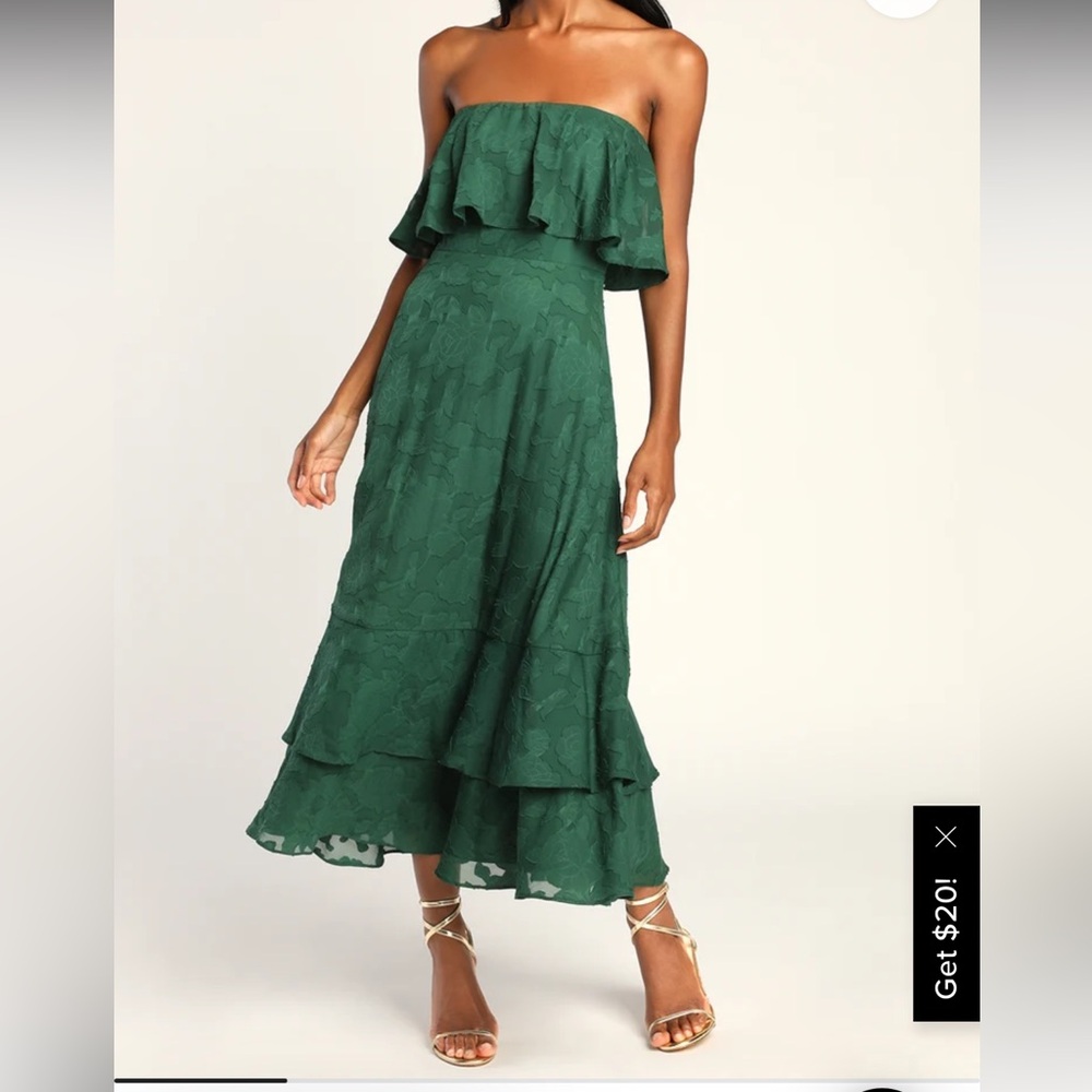 Lulu's Elegant Green Maxi Dress